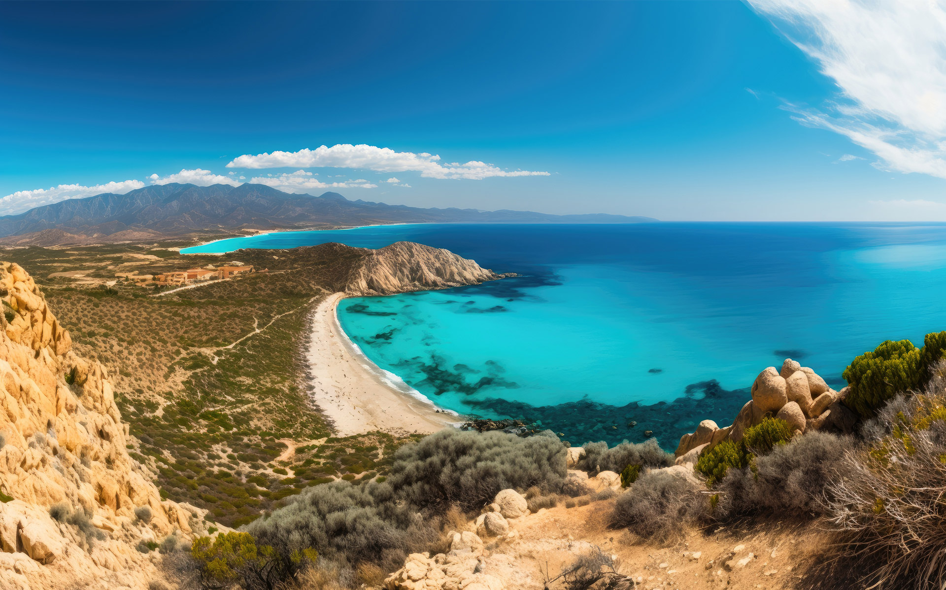 Maquis Corse et vue sur la mer et les plages proches de l'hôtel restaurant Balagne